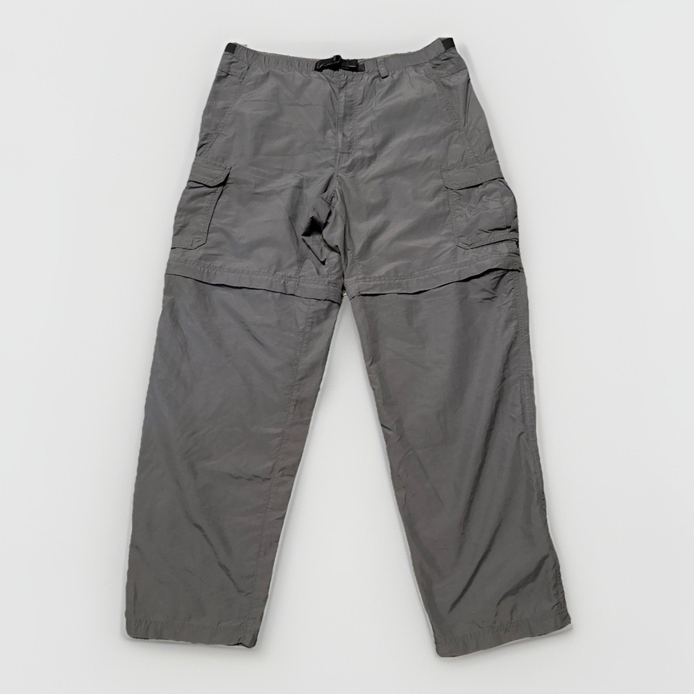 REI Pants Mens Large 37x31 Gray Classic Convertible Hiking Cargo Gorpcore UPF 50